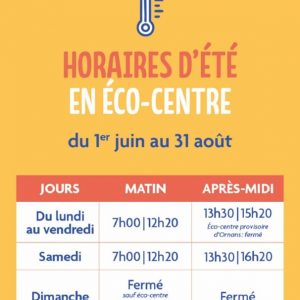 Les déchèteries du Sybert passent aux horaires d’été Les déchèteries du Sybert passent aux horaires d’été