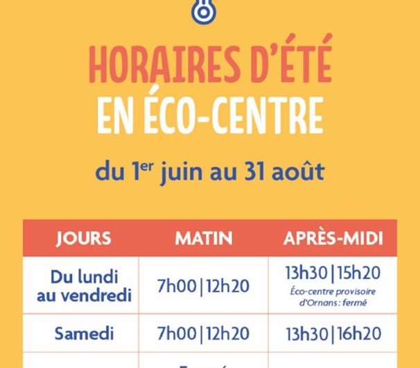Les déchèteries du Sybert passent aux horaires d’été Les déchèteries du Sybert passent aux horaires d’été